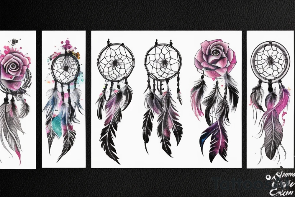 universe, dream catcher, rose tattoo idea