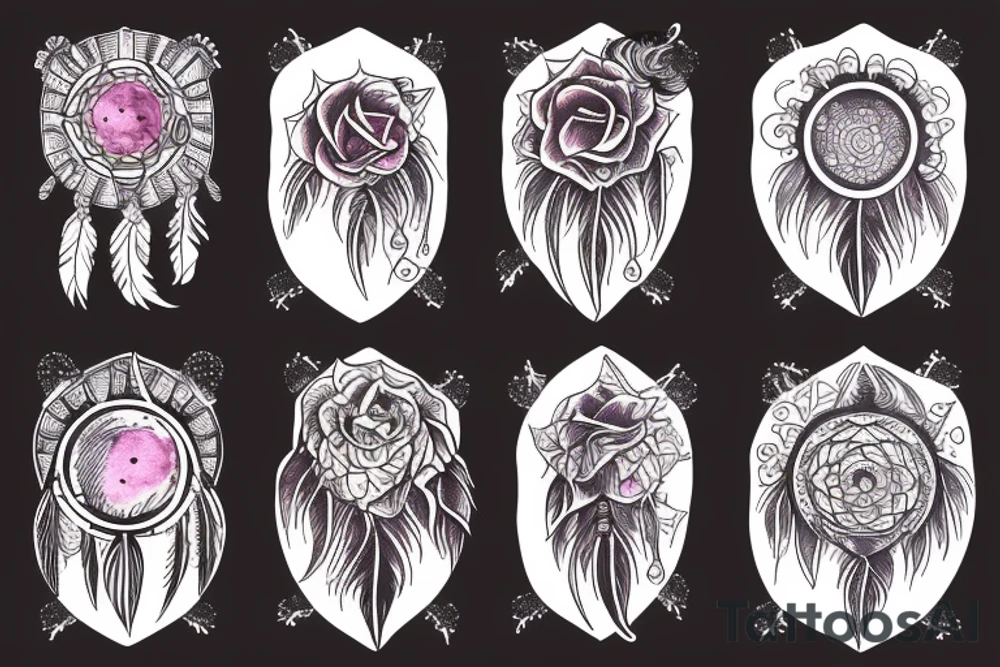 universe, dream catcher, rose tattoo idea