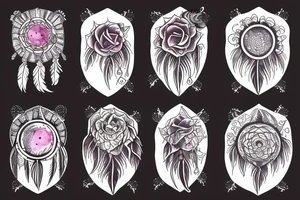 universe, dream catcher, rose tattoo idea