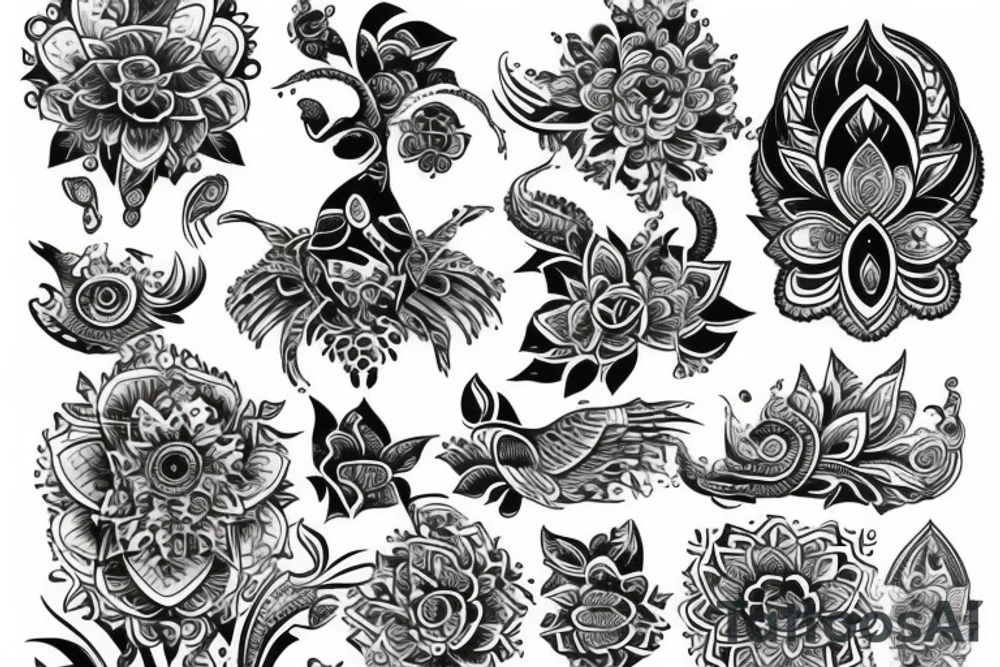 Indian design tattoo idea
