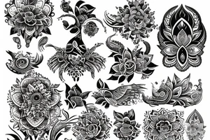 Indian design tattoo idea