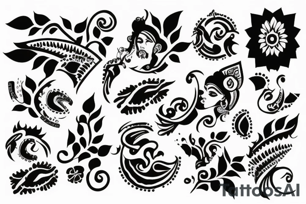 Indian design tattoo idea