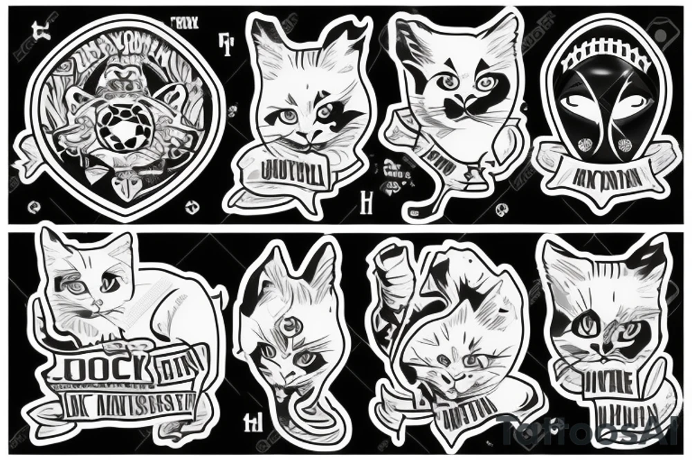 Football cats whiskey games London Fulham tattoo idea