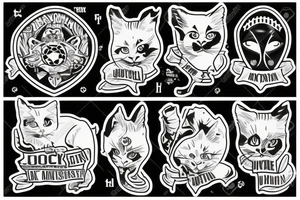 Football cats whiskey games London Fulham tattoo idea