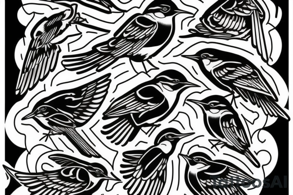 flying wagtail tattoo idea