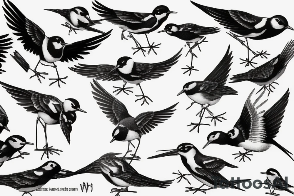flying wagtail tattoo idea