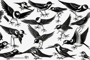 flying wagtail tattoo idea