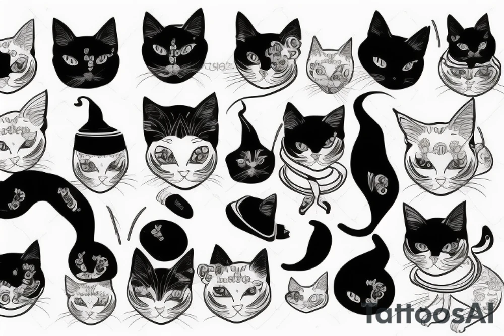 Siamese cat, tattoo, beenie hat tattoo idea