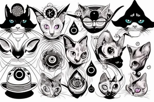 Siamese cat, third eye, tattoo, hat tattoo idea