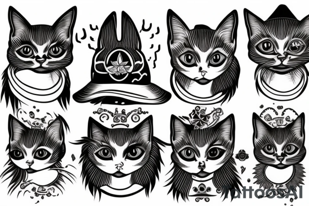 Siamese cat, third eye, tattoo, hat tattoo idea