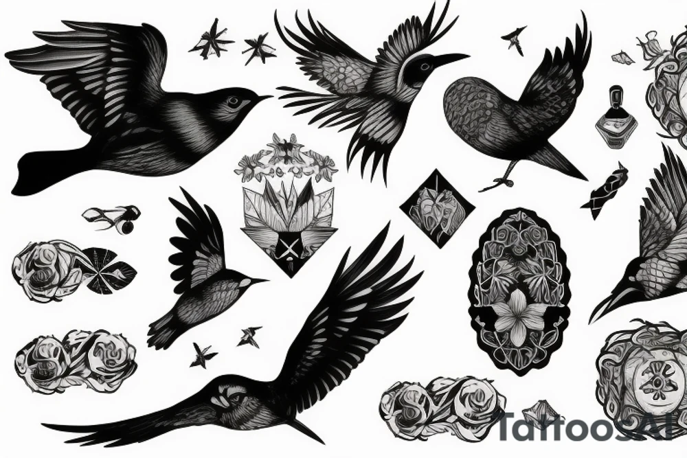 Nordic, birds, war tattoo idea