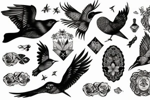 Nordic, birds, war tattoo idea