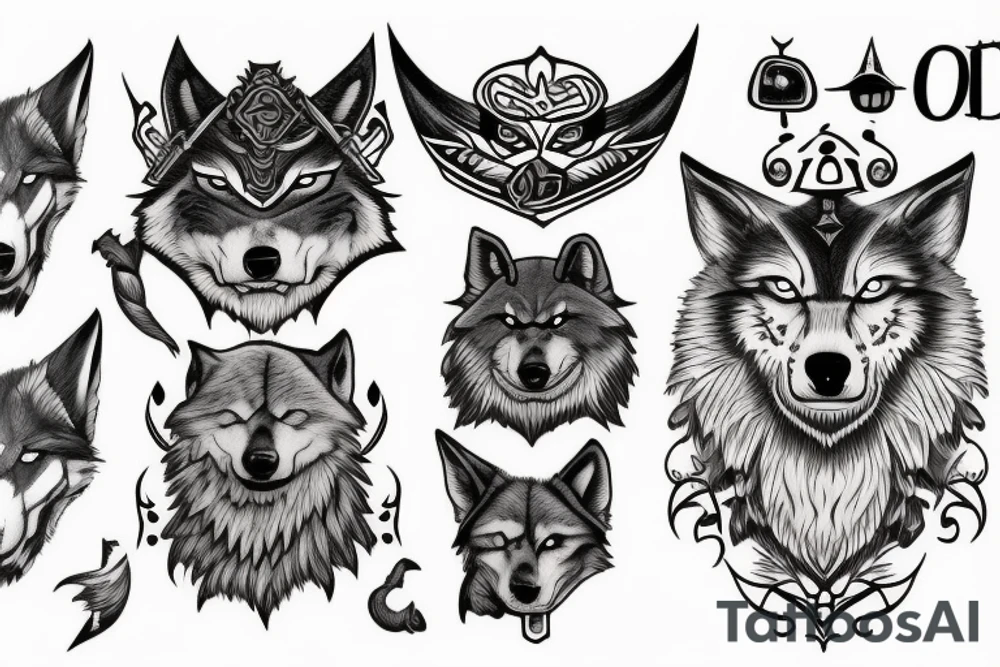 Odin with a wolf tattoo idea