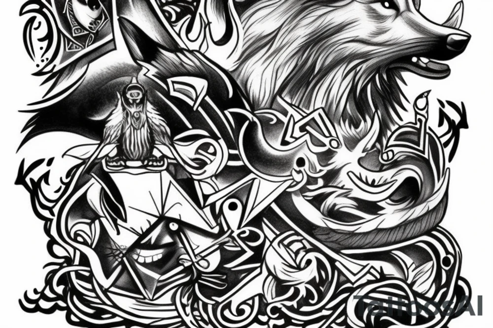 Odin with a wolf tattoo idea