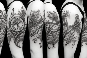 Clock with thistle tattoo idea