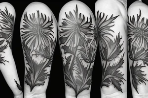 Clock with thistle tattoo idea