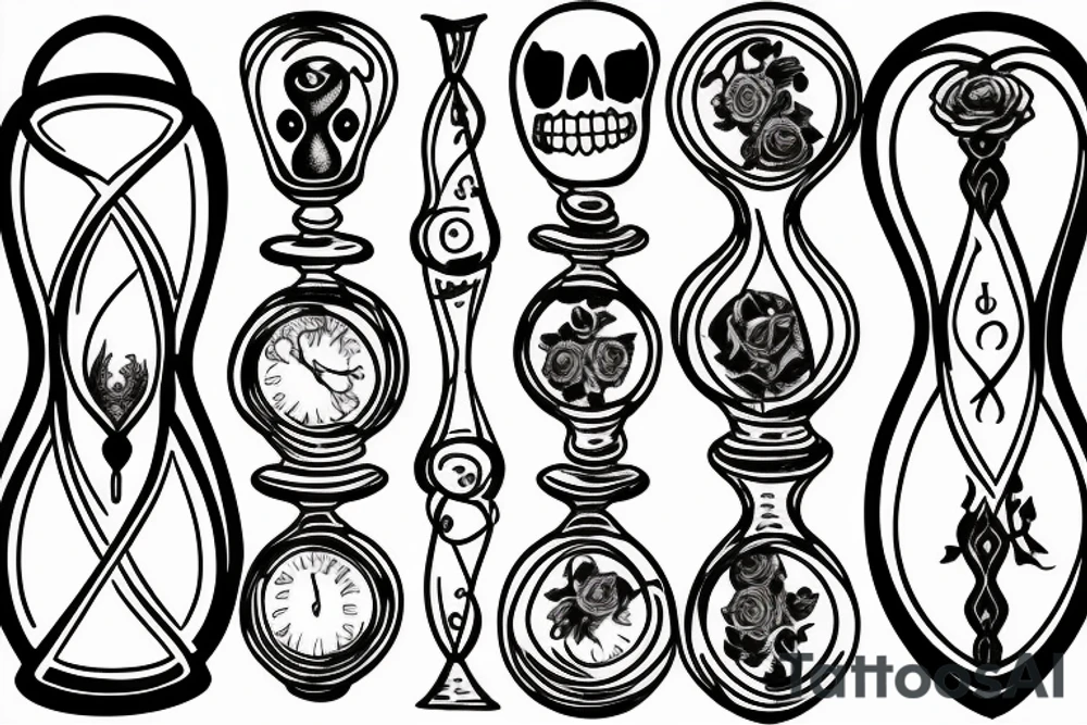 memento mori with a hourglass tattoo idea