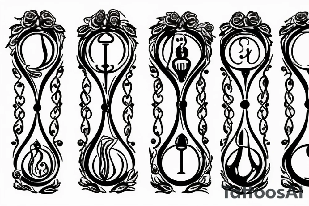 memento mori with a hourglass tattoo idea