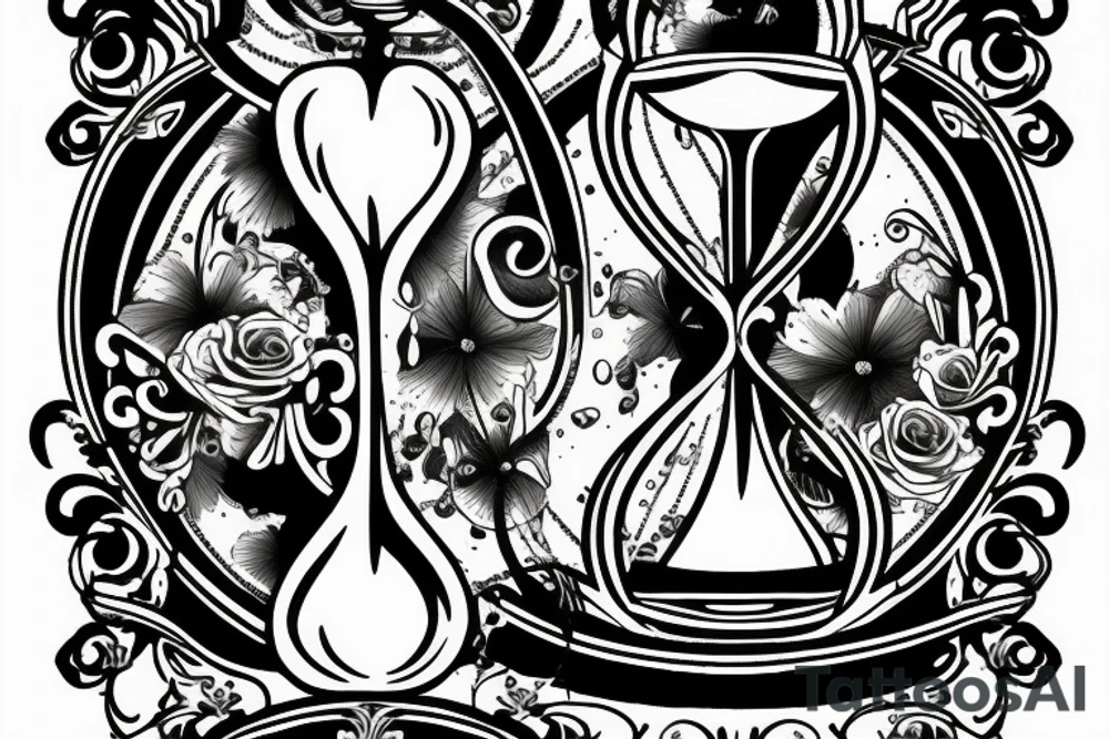 memento mori with a hourglass tattoo idea