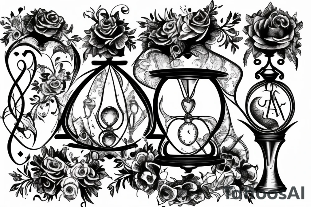 memento mori with a hourglass tattoo idea