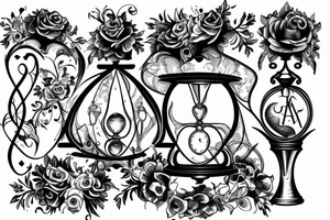 memento mori with a hourglass tattoo idea