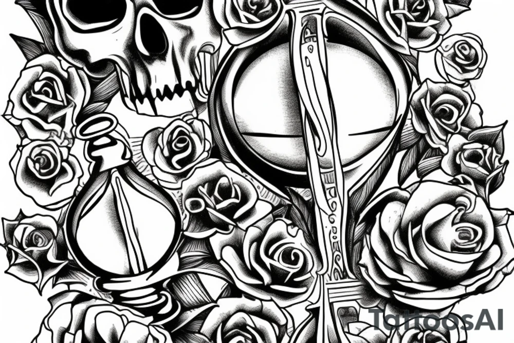 memento mori with a hourglass tattoo idea