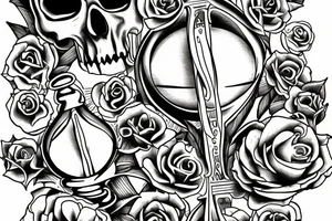 memento mori with a hourglass tattoo idea