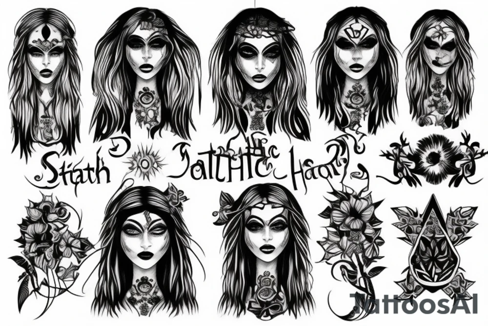 gothic hippie tattoo idea