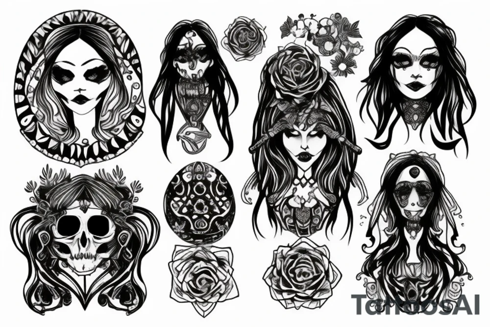 gothic hippie tattoo idea