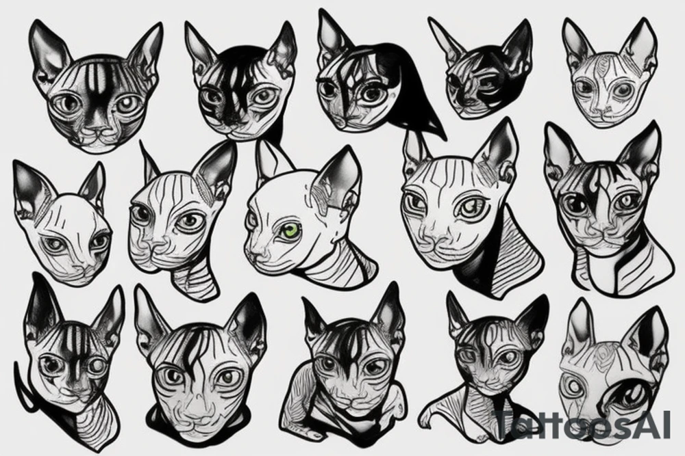 sphynx cat tattoo idea