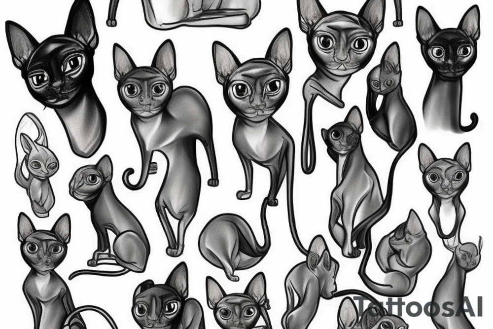 sphynx cat tattoo idea
