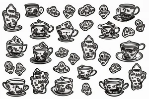 gummy bears in a tea cup tattoo idea