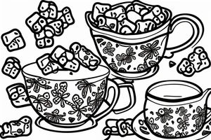 gummy bears in tea cup tattoo idea