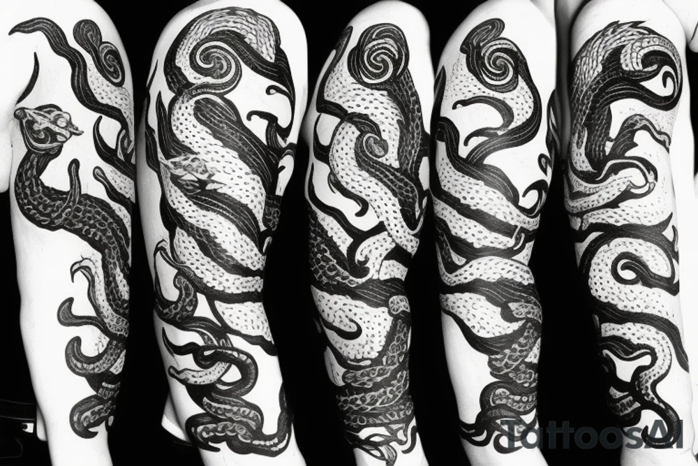 Kraken with ship tattoo idea