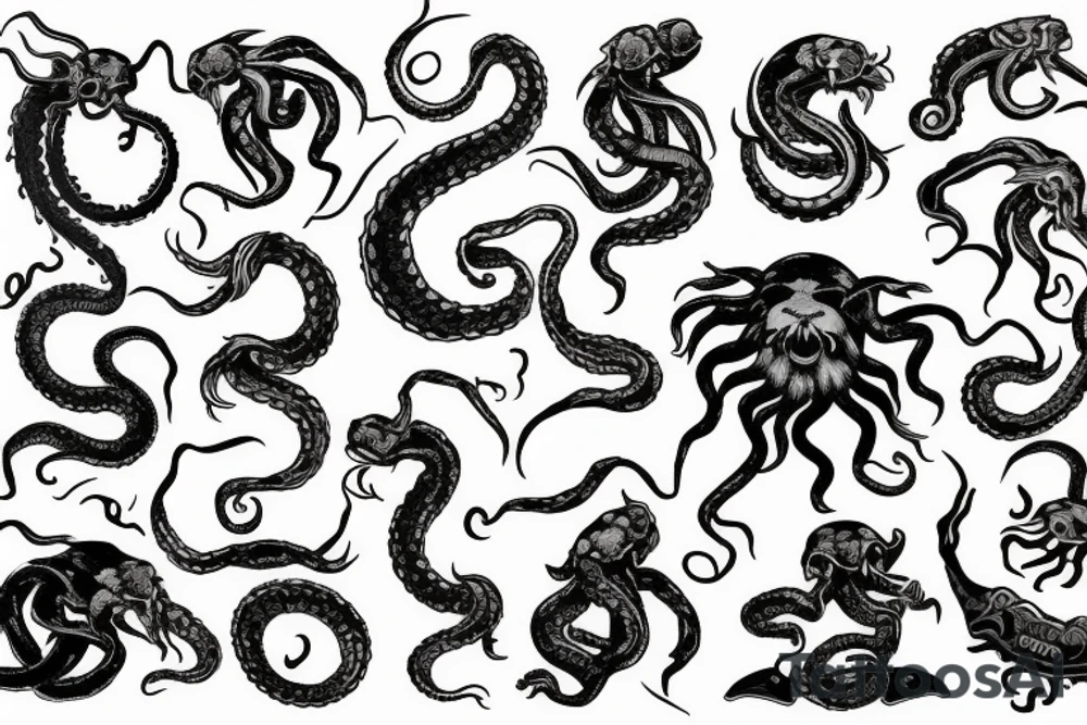 Kraken with ship tattoo idea