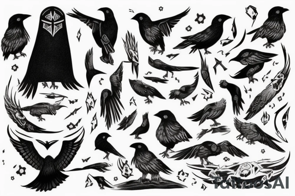 Norse. With muninn and Huginn tattoo idea