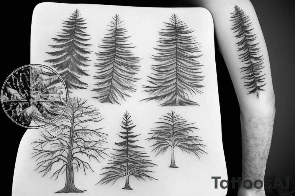 Cedar tree with lebanon map tattoo idea