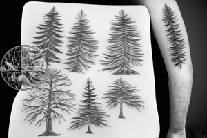 Cedar tree with lebanon map tattoo idea