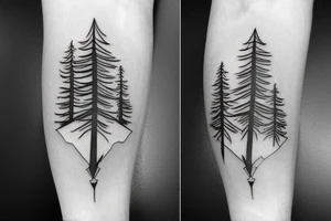 Cedar tree with lebanon map tattoo idea