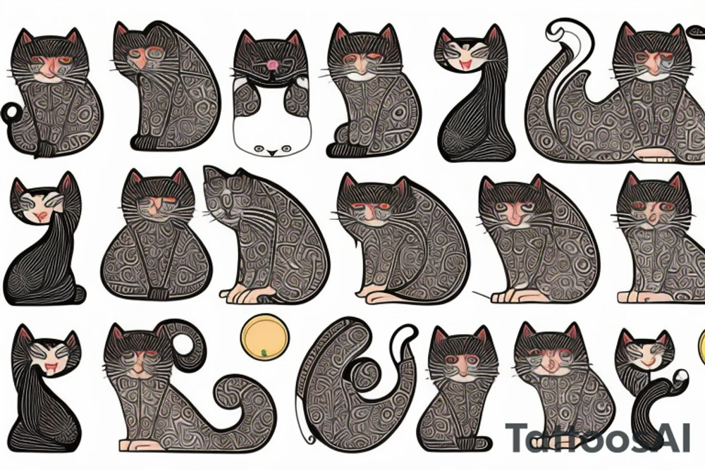 Ancient Persian women with cat tattoo idea