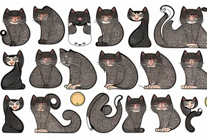 Ancient Persian women with cat tattoo idea