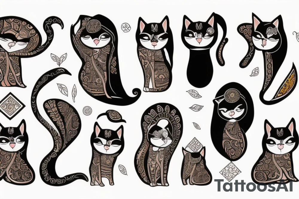 Ancient Persian women with cat tattoo idea