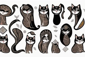 Ancient Persian women with cat tattoo idea