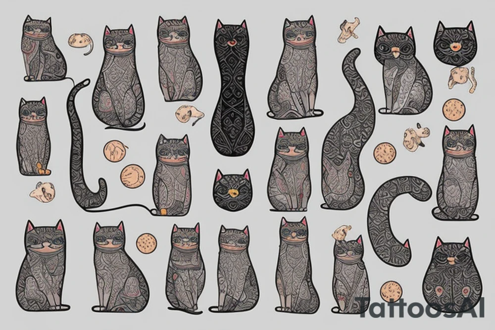 Ancient Persian women with cat tattoo idea