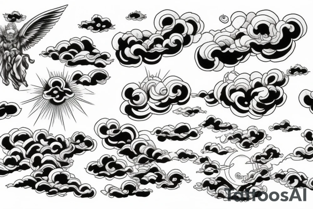 lightning strike, gods, storm, icarus, anger, lightning, white lightning, japanese clouds tattoo idea