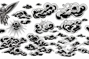 lightning strike, gods, storm, icarus, anger, lightning, white lightning, japanese clouds tattoo idea