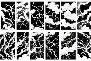 lightning strike, icarus, white lightning, japanese clouds tattoo idea