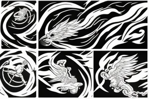 lightning strike, icarus, white lightning, japanese clouds tattoo idea