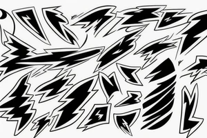 lightning strike, icarus, white lightning, japanese abstract tattoo idea