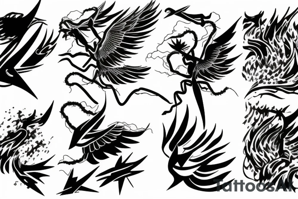 lightning strike, icarus, white lightning, japanese abstract tattoo idea lightning strike, icarus, white lightning, japanese abstract tattoo idea